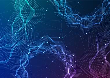 Abstract Blue and Purple Waves