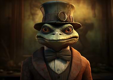 Vintage Frog in Top Hat