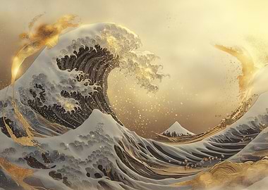 Golden Great Wave