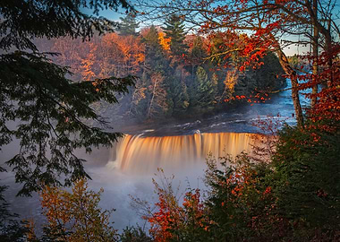 Autumn Waterfall Landscape