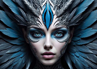 Fantasy Woman with Feathers