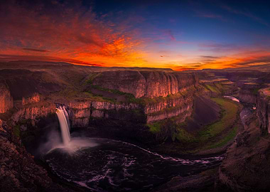 Waterfall Sunset