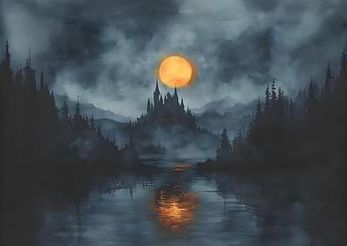 Castle Under a Blood Moon