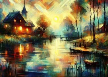 Sunset Village by the Lake