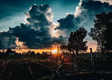 Sunset Through Clouds