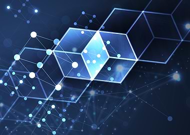 Abstract Blue Hexagon Pattern