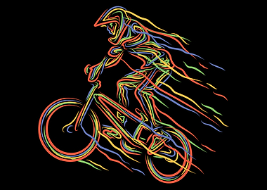 BMX Rider Bike Abstract