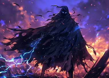 Dark Figure with Lightning