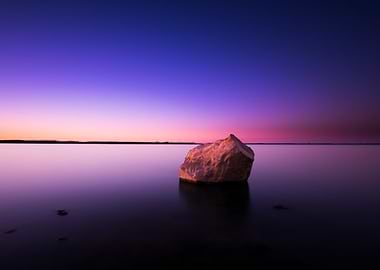 Lone Rock at Sunset