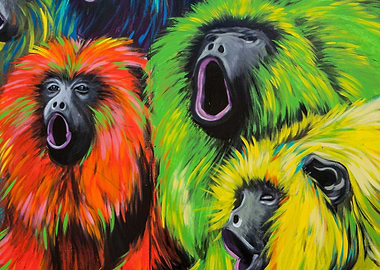 Urban Monkeys, graffiti street art. London, UK