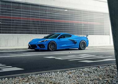 Blue Corvette C8