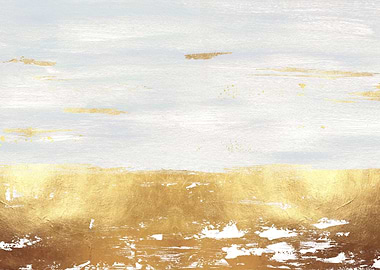 Abstract Gold and Blue Painting