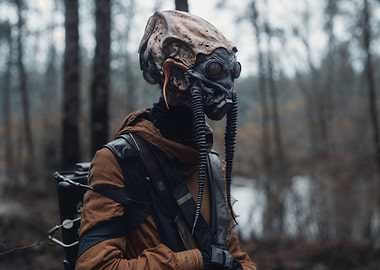 Sci-Fi Character in Forest