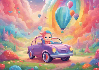 Baby in a Car Balloons