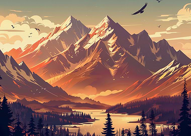 Mountain Lake Sunset