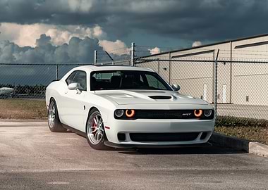 White Dodge Challenger SRT