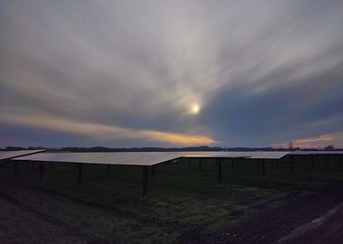 Solar Panels at Sunset