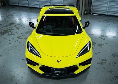 Yellow Corvette Sports Car