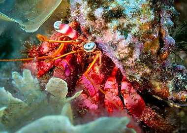 Red Hermit Crab Close-Up