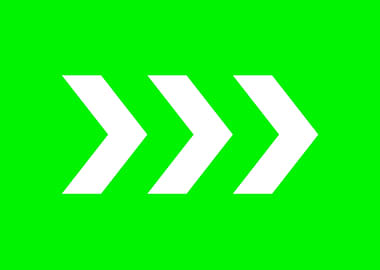 Arrows chevron three left to right white on green