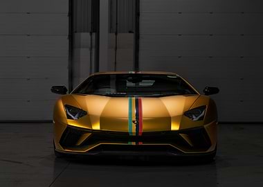Gold Lamborghini Aventador
