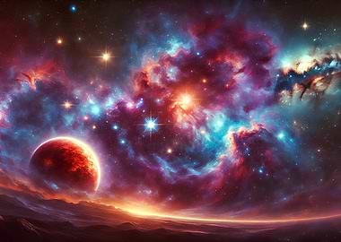 Cosmic Nebula Landscape
