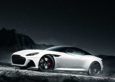 White Sports Car Under Stars