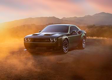 Green Dodge Challenger