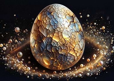 Golden Egg with Glowing Texture