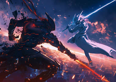 Cyberpunk Samurai Duel