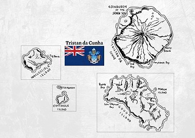 Handdrawn Map of Tristan da Cunha