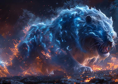 Monster Blazing White Tiger