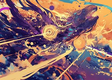 Abstract Cosmic Dragon