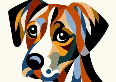 Dog Portrait in Geometric Style