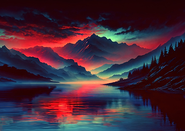 Mountain Lake Sunset