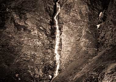 Waterfall in Mountain Gorge