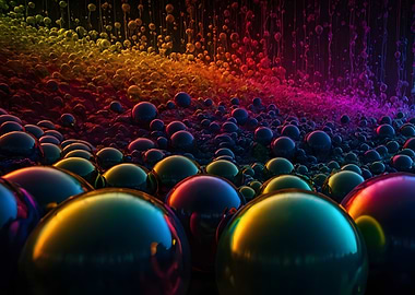 Rainbow Spheres Abstract