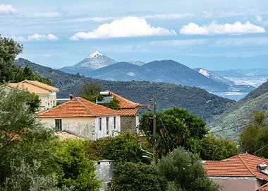 Mountain Village View, Leukada, Greek Island