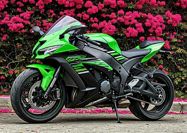 Green Kawasaki Ninja Motorcycle
