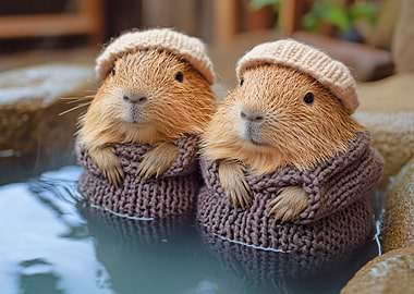 Cute Guinea Pigs in Hats