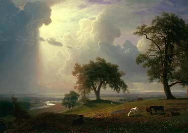Peaceful Landscape with Cattle