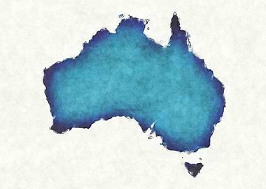 Australia watercolor map
