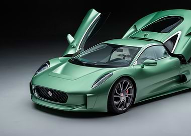 Green Jaguar Sports Car