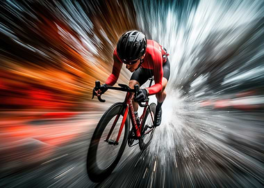 Speed Cyclist in Motion