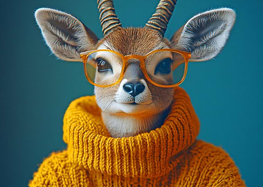 Cute Deer in Glasses