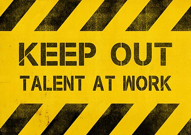 Hazard stripes keep out talent at work