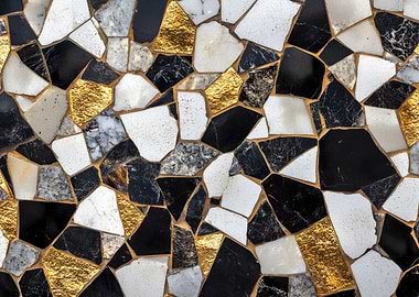 Black, White, and Gold Mosaic