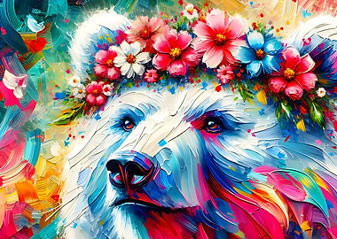 Acrylic Majestic Blossoming Bear