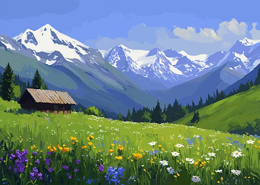 Alpine Meadow Landscape