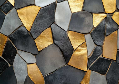 Gold and Black Stone Wall